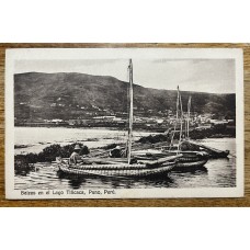 PERU ABORIGENES EN LAGO TITICACA ANTIGUA TARJETA POSTAL